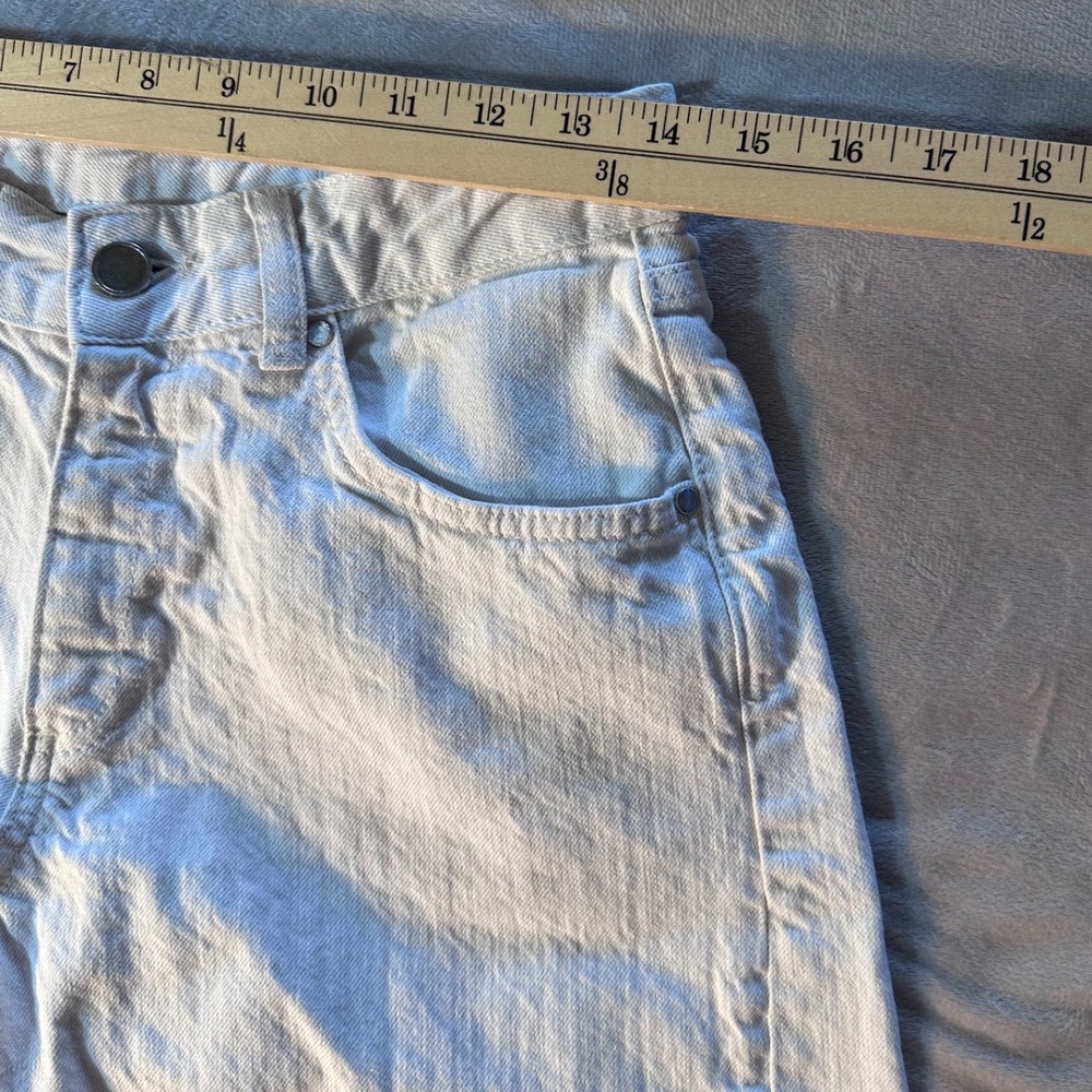 Zara Women High Waisted Wide Leg Jeans Cream Off White Size 4 Baggie Stylish - Picture 5 of 8